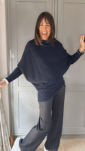 Load image into Gallery viewer, Made in Italy Asymmetric Knitted Jumper - Navy