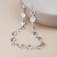 Load image into Gallery viewer, POM Ivy Silver Plated Hammered Twist Discs Necklace