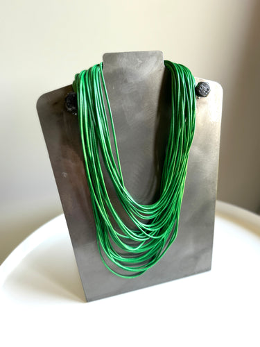 Green Multi Layered Rope Necklace