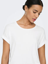 Load image into Gallery viewer, ONLY Short Sleeve Fold Up Cuff T-Shirt - Bright White