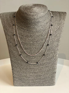 Double Layered Black Bead Necklace