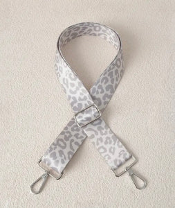 Pale Grey Animal Print Bag Strap