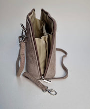 Load image into Gallery viewer, Suede Front Small Cross Body Bag - Taupe
