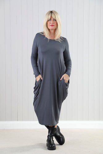 Goose Island Charcoal Long Sleeve Jersey Dress