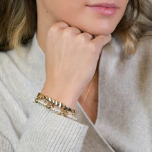 Load image into Gallery viewer, POM Golden Polished Small Hearts Stretch Bracelet