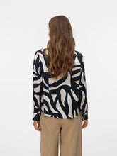 Load image into Gallery viewer, Vero Moda Geometric Print Blouse - Black/Beige/White