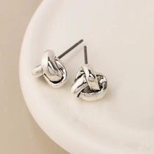 Load image into Gallery viewer, POM Silver Plated Infinity Knot Earrings