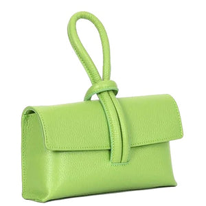 Lime Leather Loop Handle Bag