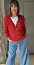 Load image into Gallery viewer, Mohair Blend Button Through Cardigan - Red
