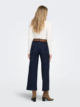 Load image into Gallery viewer, ONLY Dark Denim Wide Cropped Jeans