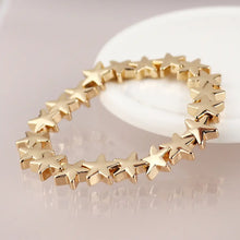 Load image into Gallery viewer, POM Golden Polished Stars Stretch Bracelet