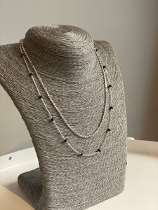 Double Layered Black Bead Necklace
