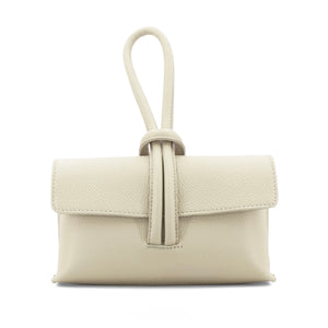 Cream Leather Loop Handle Bag
