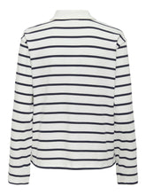 Load image into Gallery viewer, ONLY L/S Striped Polo Shirt - White &amp; Navy