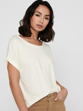 Load image into Gallery viewer, ONLY Short Sleeve Fold Up Cuff T-Shirt - Antique White