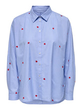 Load image into Gallery viewer, ONLY Grace Striped Shirt With Red Hearts