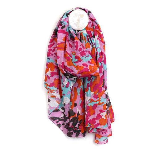 Pink & Red Animal Camp Print Organic Cotton Scarf