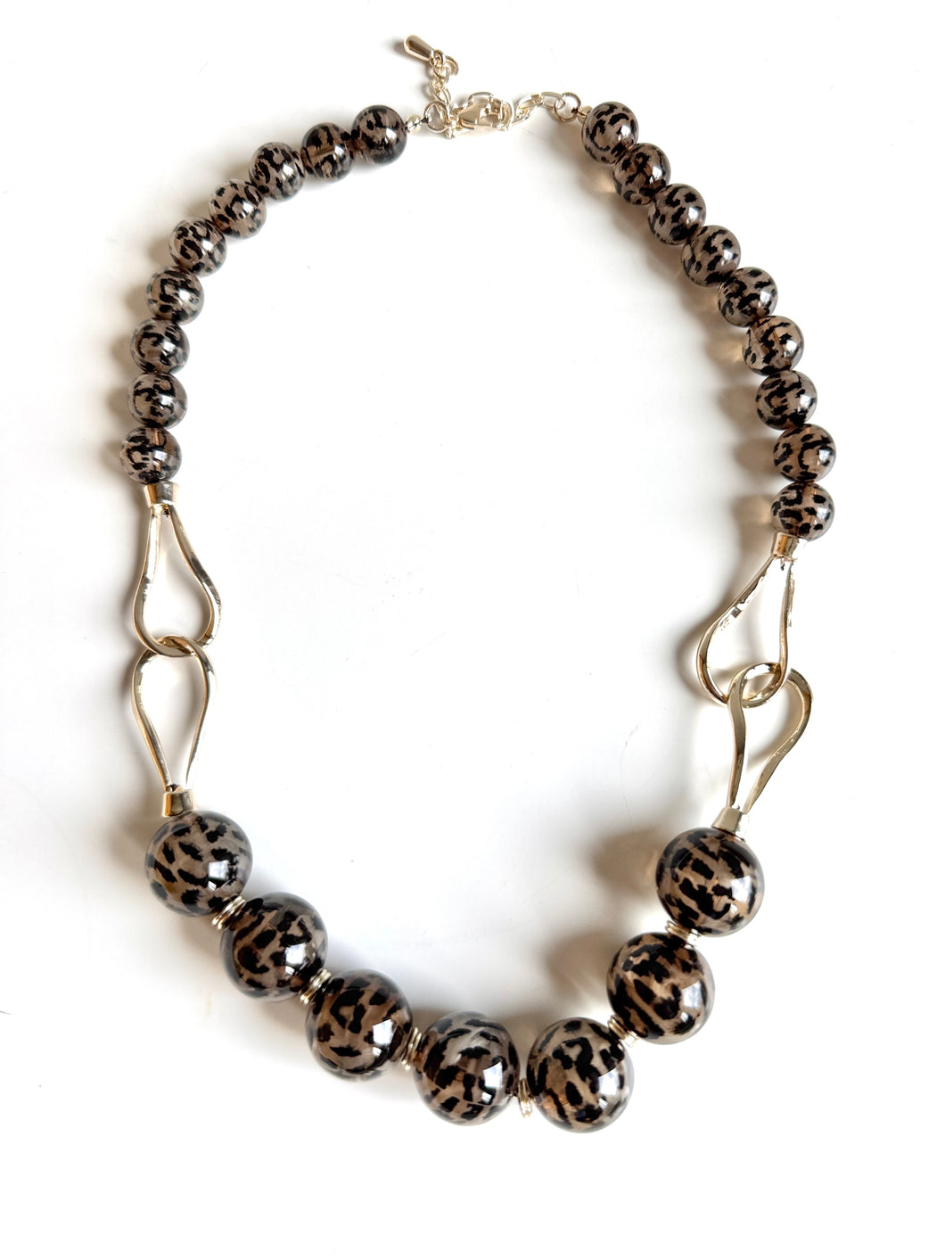 Eliza Gracious Tiger Eye Bead and Link Necklace