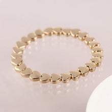 Load image into Gallery viewer, POM Golden Polished Small Hearts Stretch Bracelet