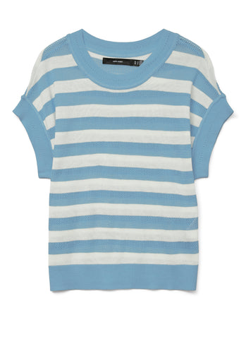 Vero Moda Airy Blue & White Knitted Top