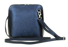 Load image into Gallery viewer, Made in Italy Small Cross Body Bag - Metallic Navy
