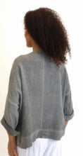 Load image into Gallery viewer, Made in Italy Gathered Tie Hemline Gauze Top - Grey