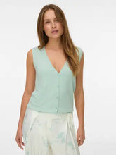 Load image into Gallery viewer, AWARE V Neck Knitted Vest Top - Aqua Foam