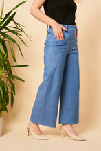 Load image into Gallery viewer, Wide Leg Front Pocket Denim Trousers - Light Denim