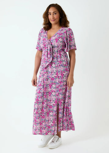 Dreams Ditsy Cluster Bust Tie Dress - Lilac