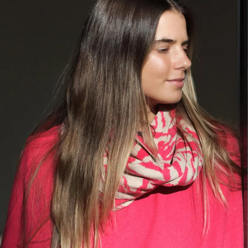 POM Raspberry Animal Stripe Snood