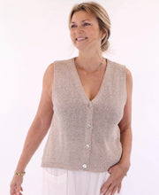 Load image into Gallery viewer, Cadenza Italy Cotton Blend Button Waistcoat - Taupe