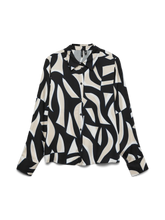 Load image into Gallery viewer, Vero Moda Geometric Print Blouse - Black/Beige/White