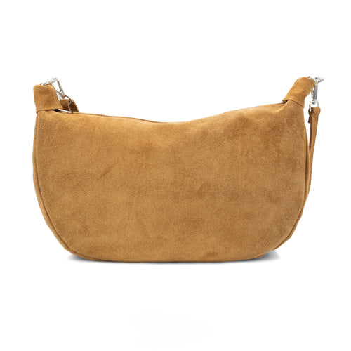 Tan Suede Leather Cross Body Sling Bag