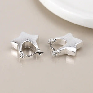 POM Worn Silver Plated Chunky Star Earring