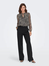 Load image into Gallery viewer, ONLY Feminine Animal Print Blouse - Black