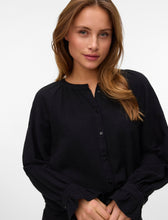 Load image into Gallery viewer, Aware Frill Cuff Cotton Shirt - Black