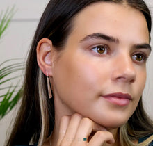 Load image into Gallery viewer, POM Silver Plated Brushed Trim-Edge Drop Earrings