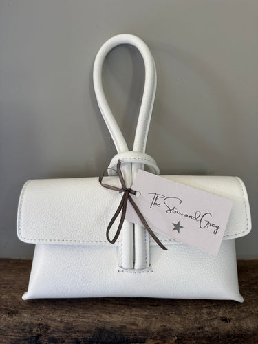 Leather Loop Handle Bag - White