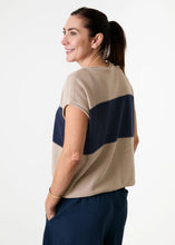 Load image into Gallery viewer, DREAMS Cotton Mix Block Stripe Sleeveless Jumper - Beige