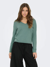 Load image into Gallery viewer, ONLY L/S V Neck Knitted Jumper - Seafoam