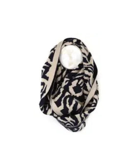 POM Navy Zebra Stripe Snood