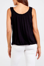 Load image into Gallery viewer, Made in Italy Balloon Hem Vest Top - Black