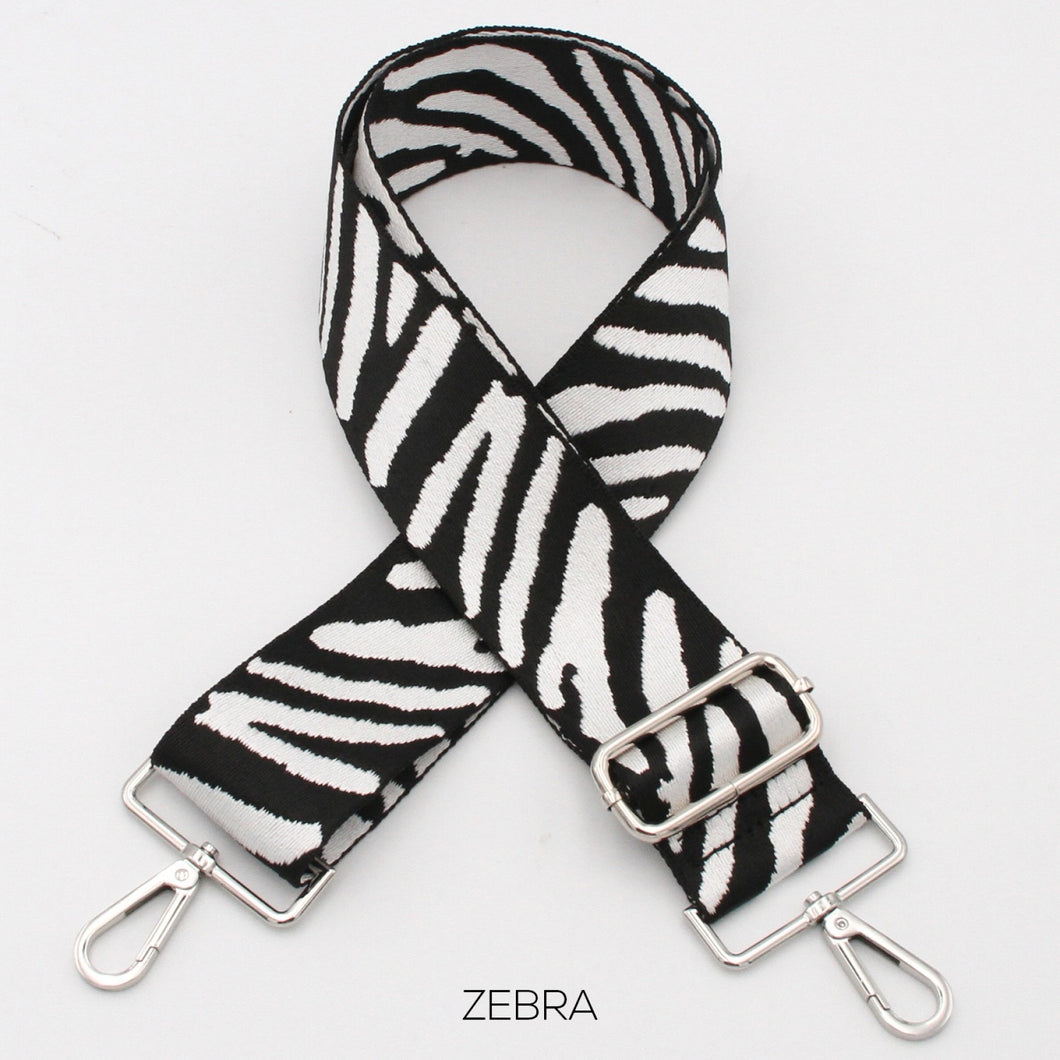 Black and White Zebra Bag Strap