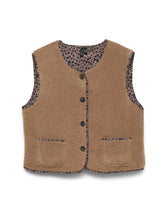 Load image into Gallery viewer, Vero Moda Animal Print Lined Teddy Gilet - Camel