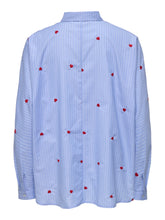 Load image into Gallery viewer, ONLY Grace Striped Shirt With Red Hearts