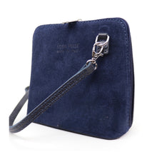 Load image into Gallery viewer, Suede and leather Small Cross Body Bag - Navy