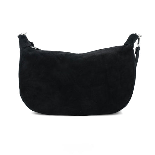 Black Suede Crossbody Sling Bag
