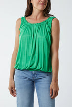 Load image into Gallery viewer, Made in Italy Balloon Hem Vest Top - Green