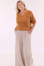 Load image into Gallery viewer, Cadenza Italy Alpaca Blend V Neck Jumper - Cinnamon