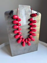 Load image into Gallery viewer, Red Teardrop Statement Necklace